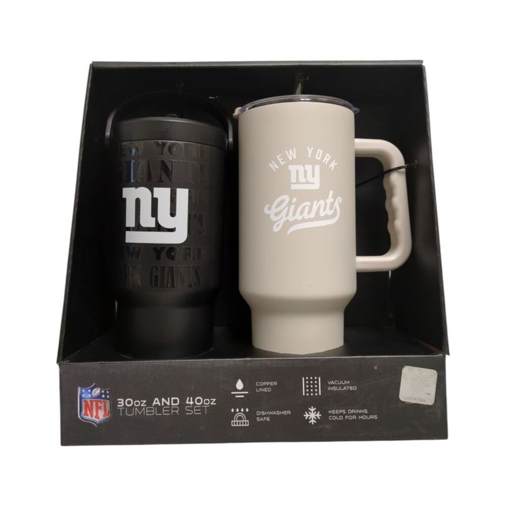 New York Giants - Logo Brands NFL Branded Powder Coated Stainless Steel Tumbler